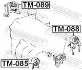 Febest TM-089 Right Engine Mount (Hydro)