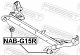 Febest NAB-G15R Rear Crossmember Bushing