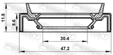 Febest 95JAY-32470912C Drive Shaft Oil Seal 30.4X47.2X8.6X11.8