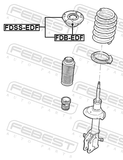 Febest FDB-EDF Front Shock Absorber Bearing