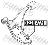 Febest 0220-W11 Ball Joint Front Lower Arm
