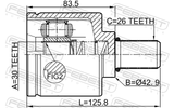 Febest 0211-G15RAATLH Inner CV Joint Left 30X42.9X26