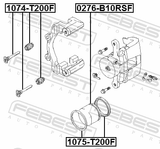 Febest 1074-T200F Front Caliper Slide Pin Kit (Set For Two Sides)