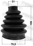 Febest 2117P-FOCII Boot Outer CV Joint Kit Pvc 79.5X106X31