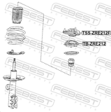 Febest TSS-ZRE212F Front Shock Absorber Mounting