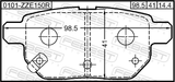 Febest 0101-ZZE150R Pad Kit, Disc Brake, Rear