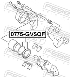 Febest 0775-GVSQF Front Brake Caliper Repair Kit (Set For One Side)