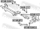 Febest SZAB-027 Bushing, Rear Transverse Arm