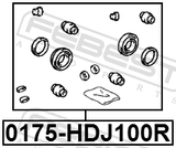 Febest 0175-HDJ100R Rear Brake Caliper Repair Kit (Set For Two Sides)