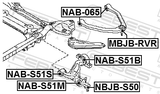 Febest NAB-S51M Bushing, Front Lower Control Arm