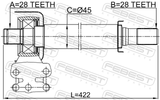 Febest 1212-TM2WDRH Axle Half Shaft Right (With Bracket) 28X422X28