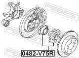 Febest 0482-V75R Rear Wheel Hub