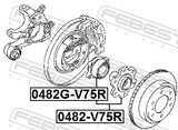 Febest 0482G-V75R Rear Wheel Hub