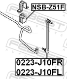 Febest NSB-Z51F Front Stabilizer Bar Bush D25