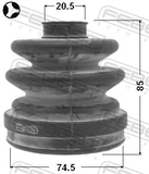 Febest 0215-EP16T Boot Inner CV Joint Kit 74.5X85X20.5
