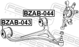 Febest BZAB-043 Bushing, Front Lower Control Arm