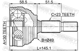 Febest 0210-G15RA Outer CV Joint 30X49X23