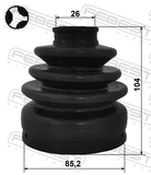 Febest 3515-NL3T Boot Inner CV Joint Kit 85.2X104X26