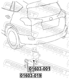 Febest 01603-019 Rear Level Sensor (With Bracket, With Link)