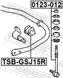 Febest TSB-GSJ15R Rear Stabilizer Bar Bush D19