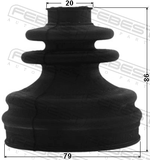 Febest 2315-1H1 Boot Inner CV Joint Kit 79X86X20