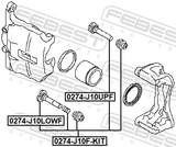 Febest 0274-J10F-KIT Front Caliper Slide Pin Kit