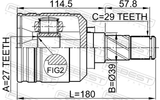 Febest 0211-J31LH Inner CV Joint Left 27X39X29