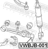 Febest VWBJB-001 Lower Control Arm Ball Joint Boot 29X23.2X18.6
