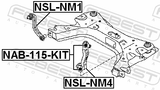 Febest NSL-NM4 Front Subframe Mounting Link Left