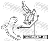Febest 0298-016-KIT Suspension Arm Bolt W/ Washer Repair Kit