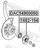 Febest 1682-164 Rear Wheel Hub Without Bearing