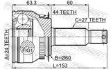 Febest 2210-CER15A44 Outer CV Joint 24X60X27