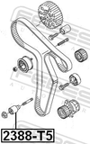 Febest 2388-T5 Pulley Idler Timing Belt