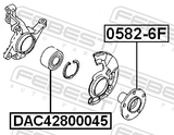 Febest DAC42800045 Front Wheel Bearing 42X80X45