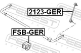 Febest FSB-GER Rear Stabilizer Bar Bush D20.4