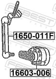 Febest 1650-011F Link, Height Control Sensor