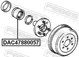 Febest DAC47880057 Rear Wheel Bearing 47X88X57.5