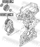 Febest 0588-BL Pulley Idler