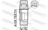 Febest 2311-8103 Inner CV Joint 28X108