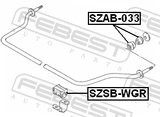 Febest SZAB-033 Front Bushing, Lower Control Arm