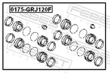 Febest 0175-GRJ120F Brake Caliper Seal Rebuild Kit