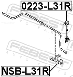 Febest NSB-L31R Rear Stabilizer Bar Bush D19