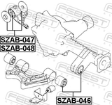 Febest SZAB-046 Front Differential Mount Bushing