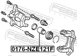 Febest 0176-NZE121F Front Caliper Piston D57.2