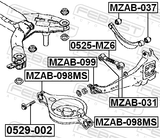 Febest MZAB-098MS Rear Arm Bushing