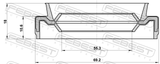 Febest 95EAY-57691118X Drive Shaft Oil Seal 55.3X69.2X10.6X18