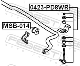 Febest 0423-PD8WR Rear Stabilizer Link / Sway Bar Link