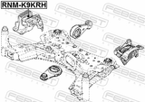 Febest RNM-K9KRH Right Engine Mount (Hydro)