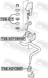 Febest TSB-KDY280F Front Stabilizer Bar Bush D16