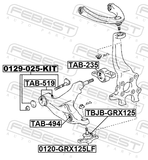 Febest 0120-GRX125LF Ball Joint Front Lower Arm